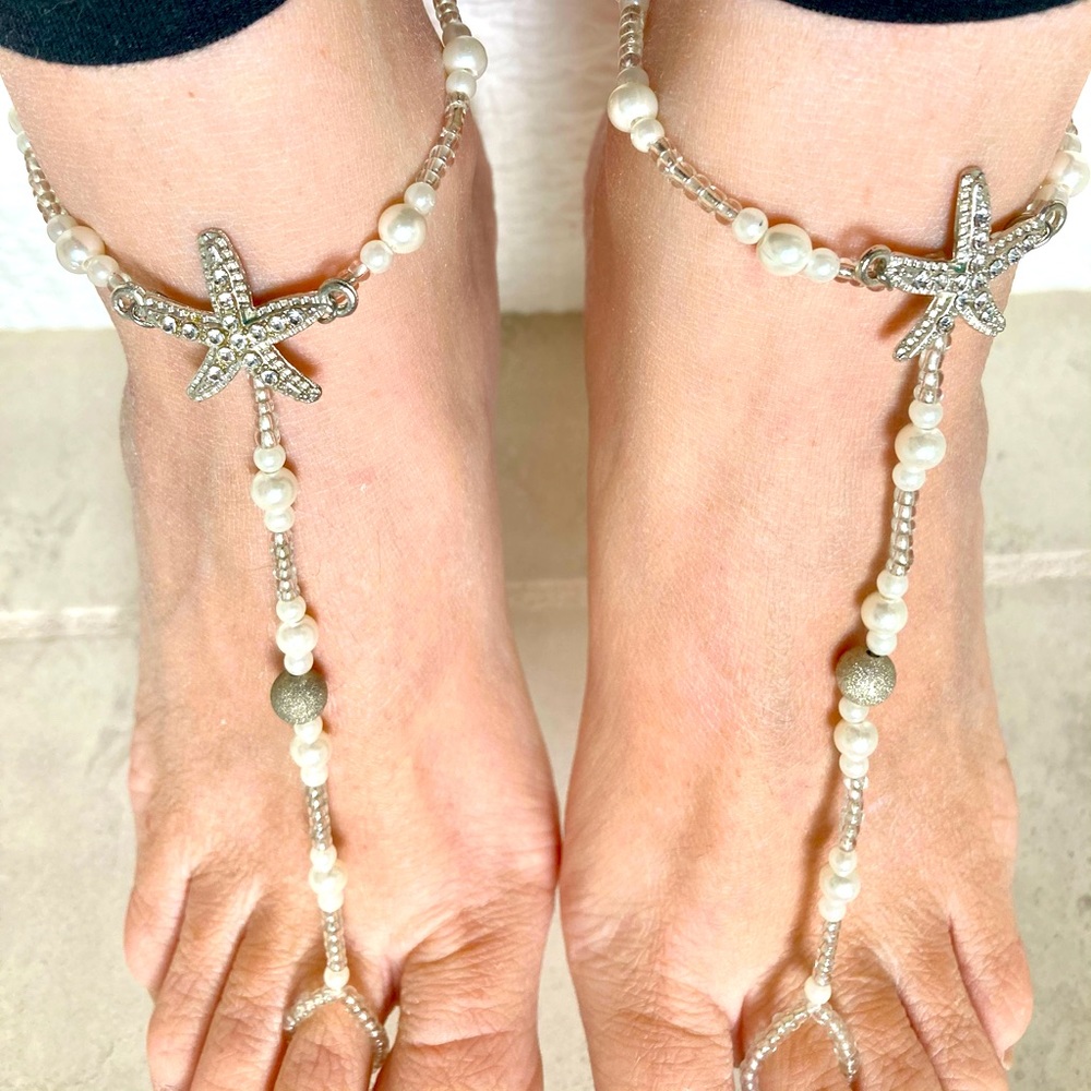 Pearl and Starfish Barefoot Sandals